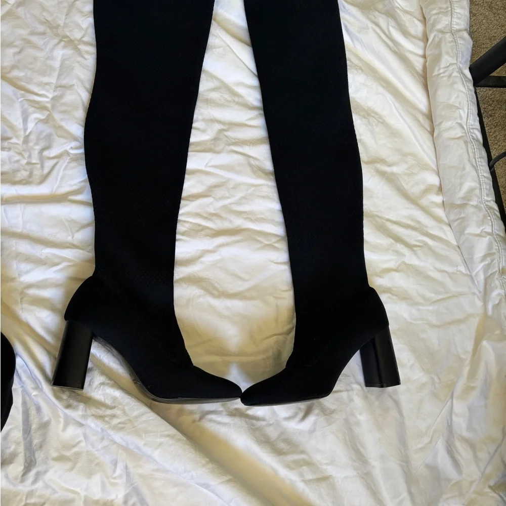 Zara Black Over-the-Knee Boots